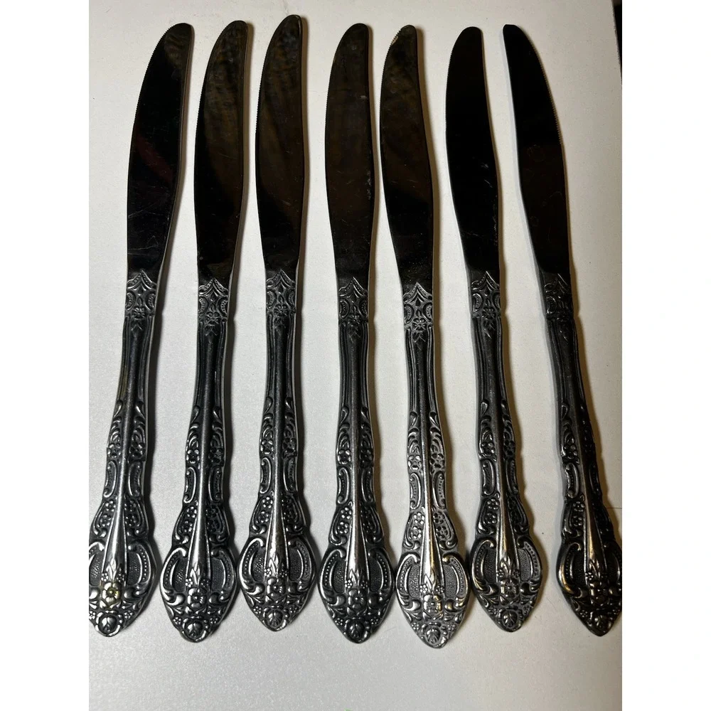 United Silver Co‎ ACADIA Set of 7 Dinner Butter Knives Japan Stainless Flatware